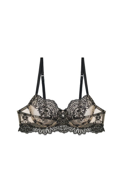 And All That Jazz Longline Balconette Bra in Black