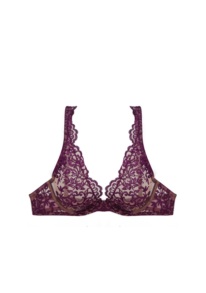 Royal Jewel Underwired Triangle Bra in Dark Violet