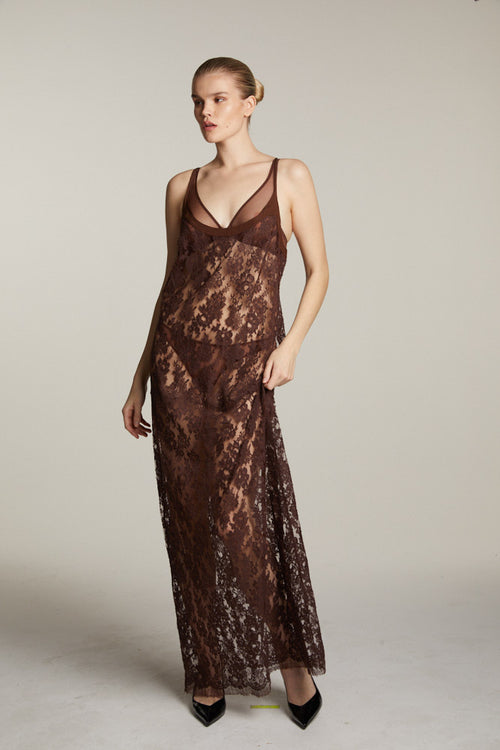 Je m'appelle Sophie Long Dress in Brown