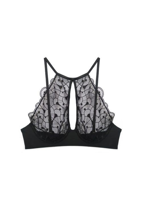 Cleo Underwired High Neck Bra in Black