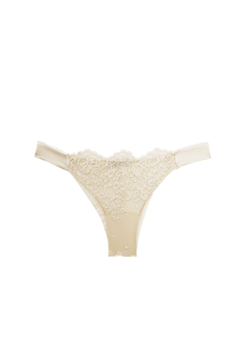 Royal Jewel Thong in Cream Gold