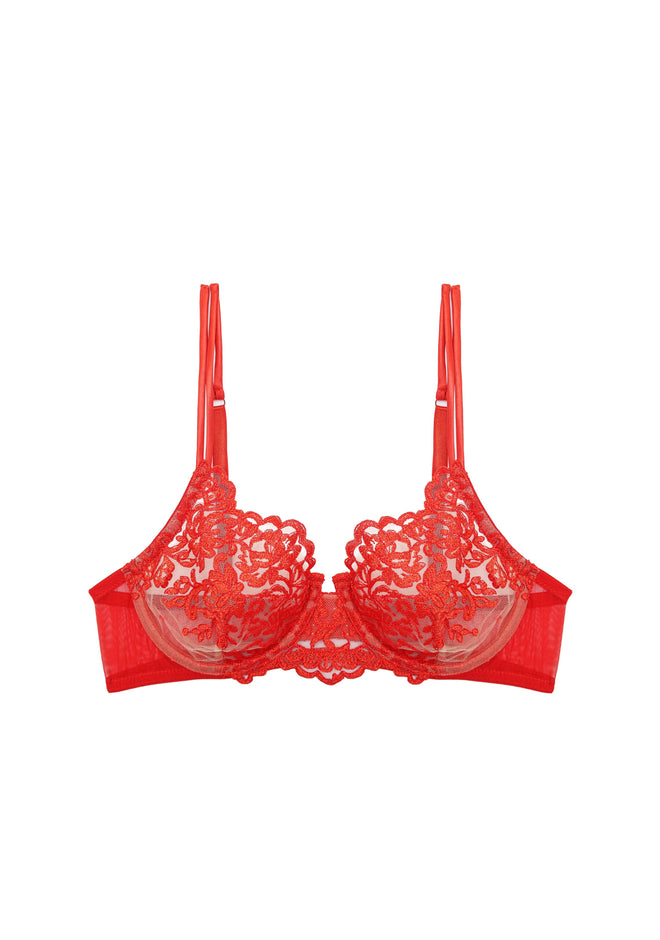 Royal Jewel Underwired Bra in Red