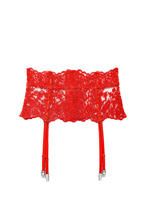 Royal Jewel Suspender Belt in Red