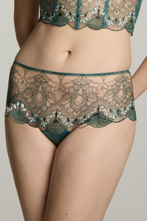 Venetian Glass High Waist Brief in Green