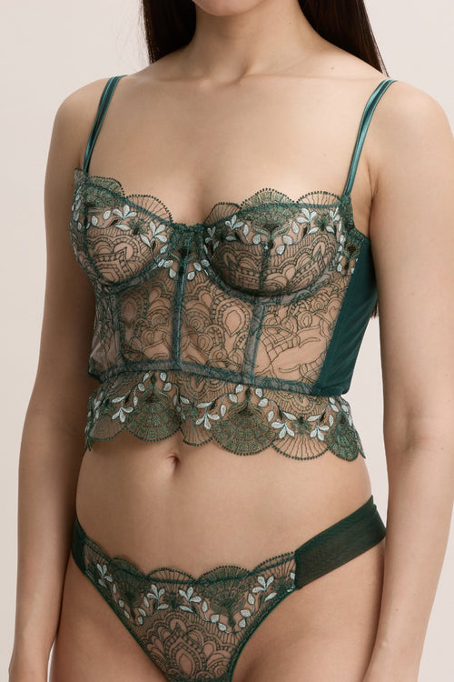 Venetian Glass Underwired Bustier in Green