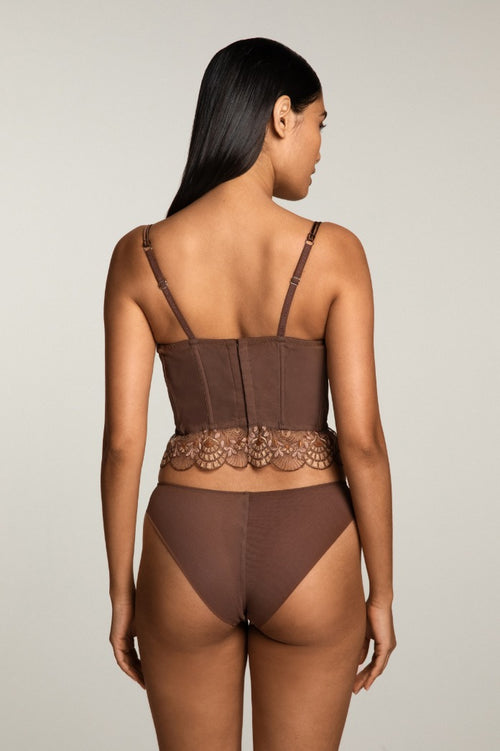 Venetian Glass Underwired Bustier in Mocha Mousse