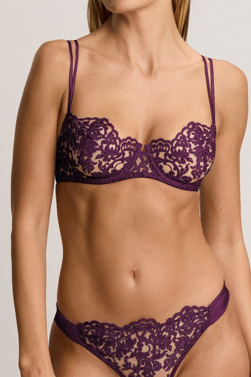 Royal Jewel Balconette Bra in Dark Violet