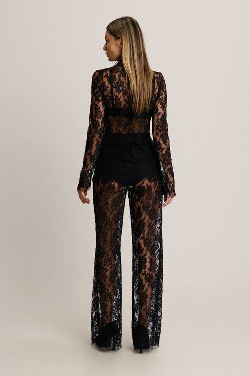 Je m'appelle Sophie High Neck Blouse in Black