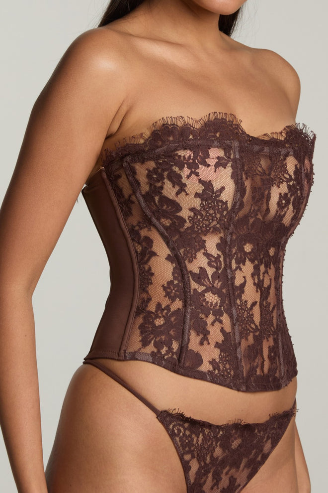 Je m'appelle Sophie Strapless Bustier in Brown