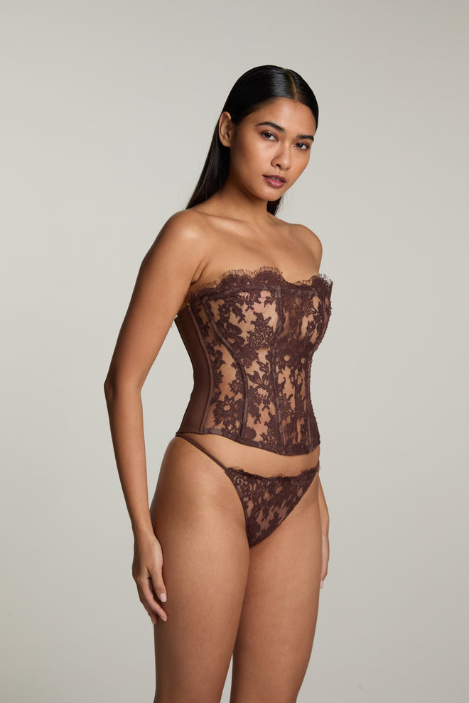 Je m'appelle Sophie Strapless Bustier in Brown