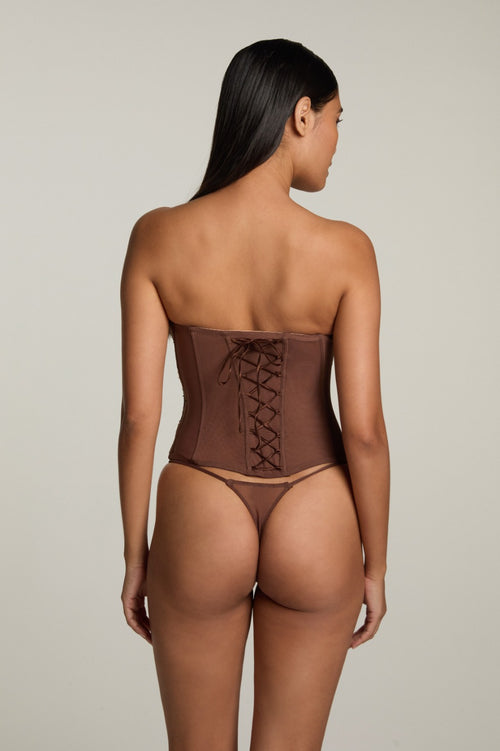 Je m'appelle Sophie Strapless Bustier in Brown