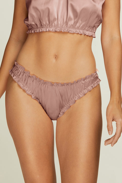 Lombard Street Ruffle Brief in Cocoa