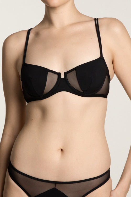 Camille Balconette Bra in Black