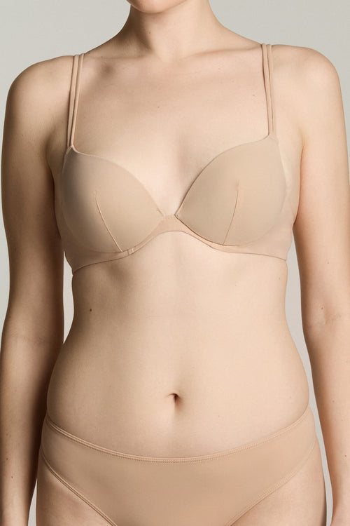 Lea Padded Push Up Bra in Light Almond