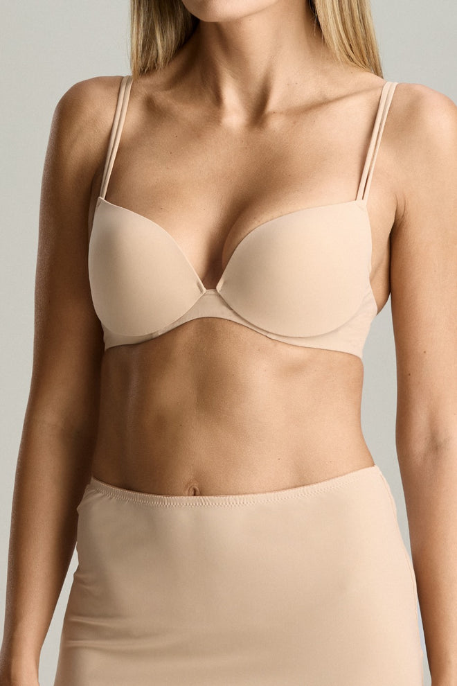Lea Padded Push Up Bra in Light Almond