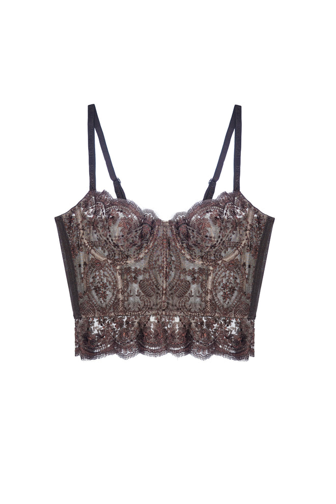 À La Rose Underwired Bustier in Brown