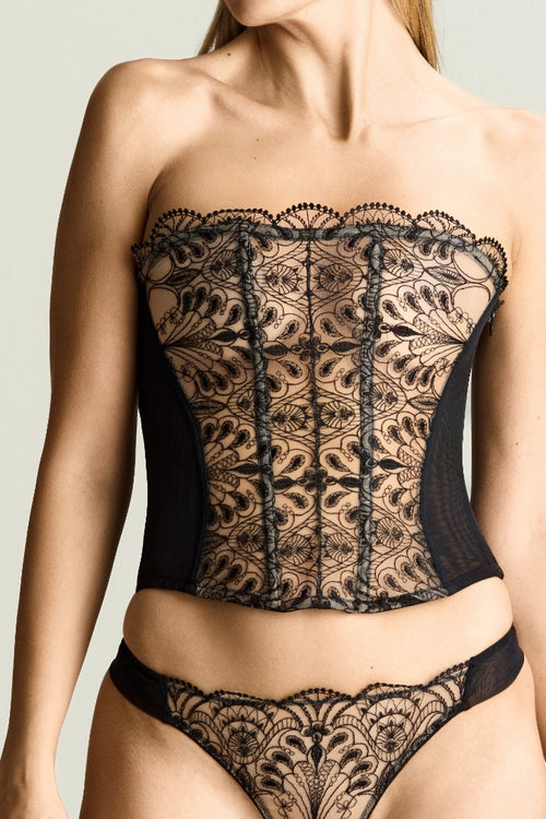 Midnight Desire Strapless Bustier in Black