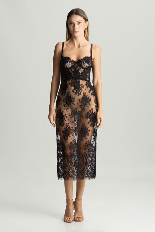 Tokyo Evenings Bustier Dress in Black