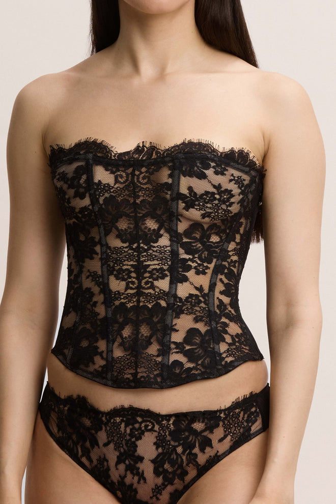 Tokyo Evenings Strapless Bustier in Black