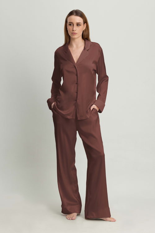 Lombard Street Pyjama Set in Chocolate