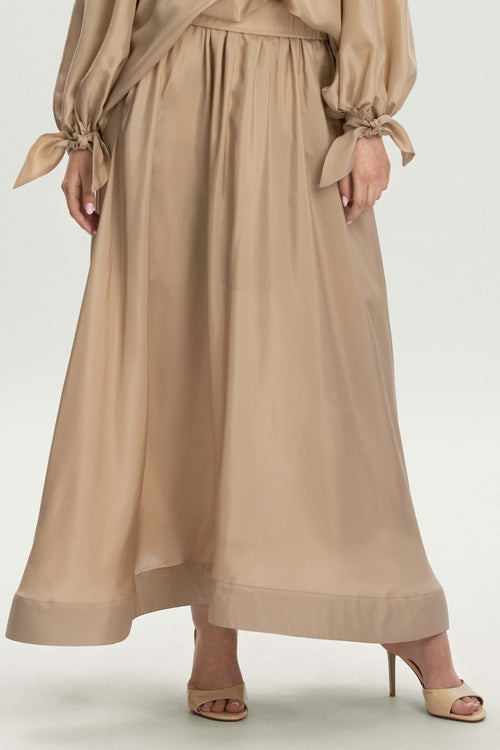 Ariel Long Skirt in Beige