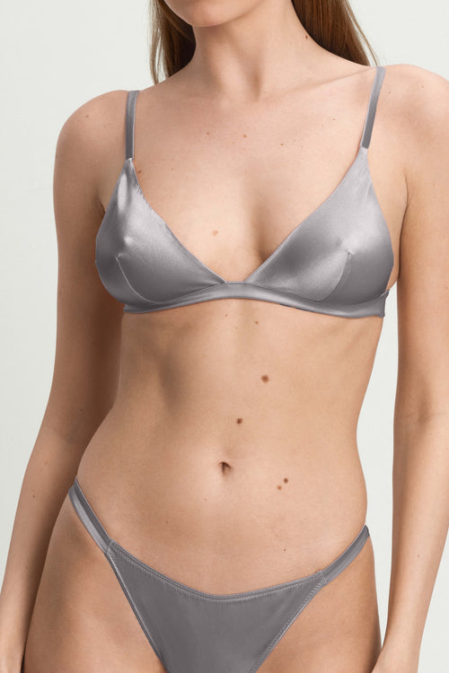 Lombard Street Soft Triangle Bra in Silver
