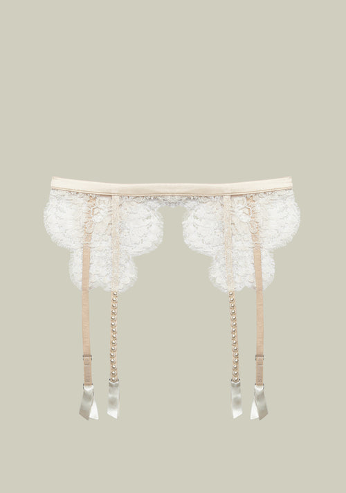 Feathers of a Swan Suspender Belt in Cream