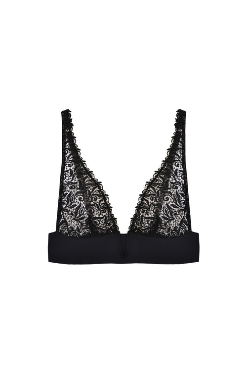 New York Nights Triangle Bra in Black