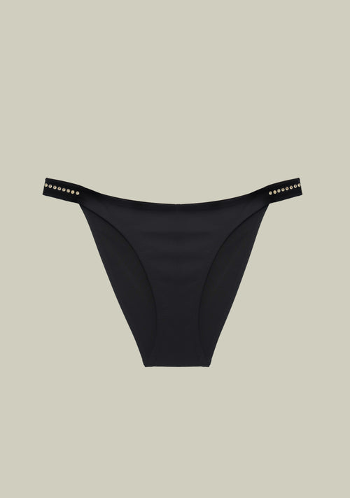Dial M for Monaco Swarovski Bikini Brief in Black