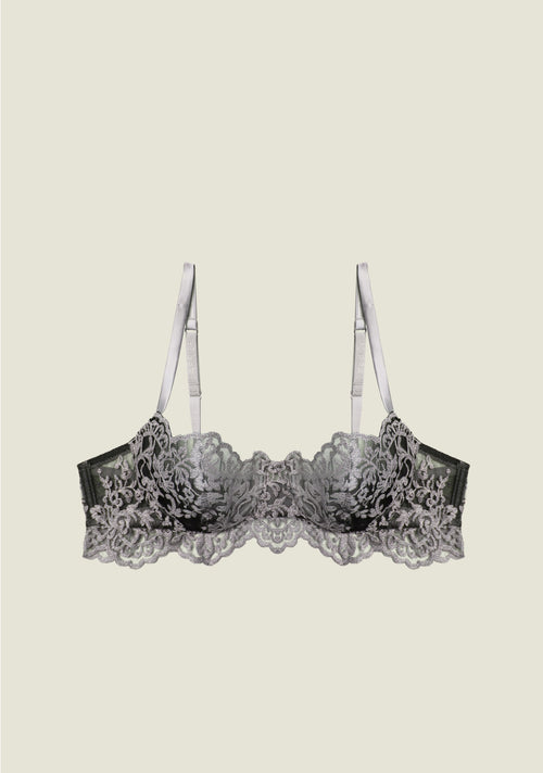 Royal Jewel Longline Balconette Bra in Silver