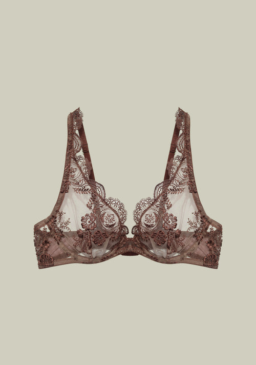 Espresso Evening Underwired Triangle Bra in Chocolate