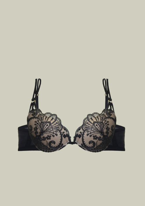 Poised in The Palace Padded Push Up Bra in Black