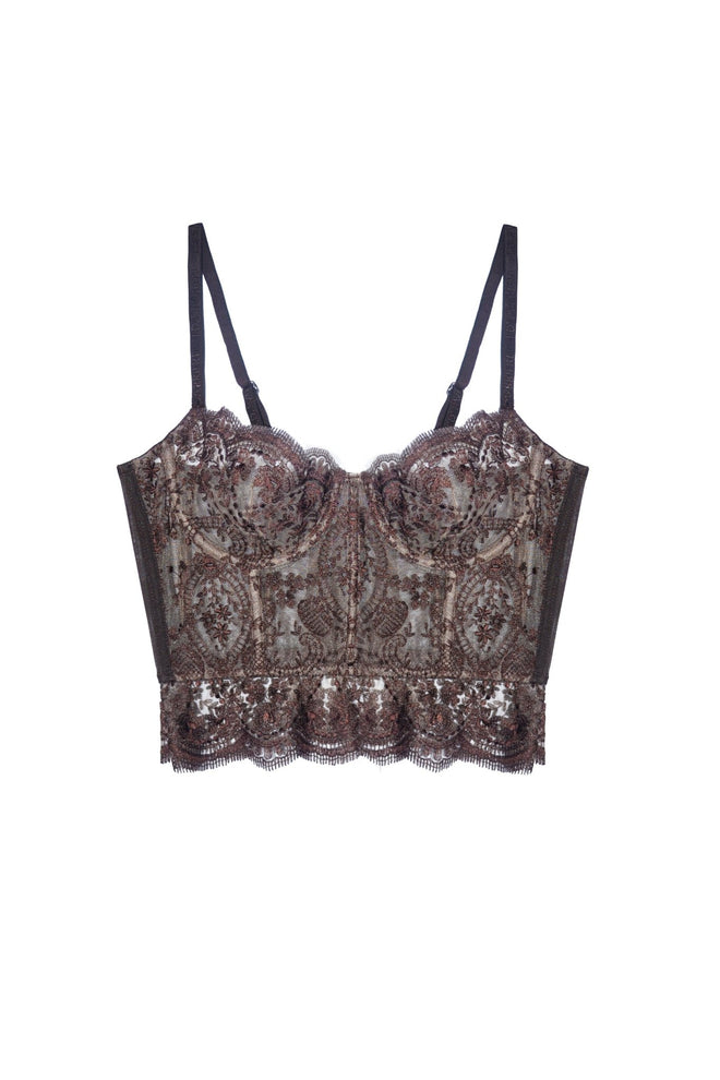 À La Rose Underwired Bustier in Brown - I.D. Sarrieri