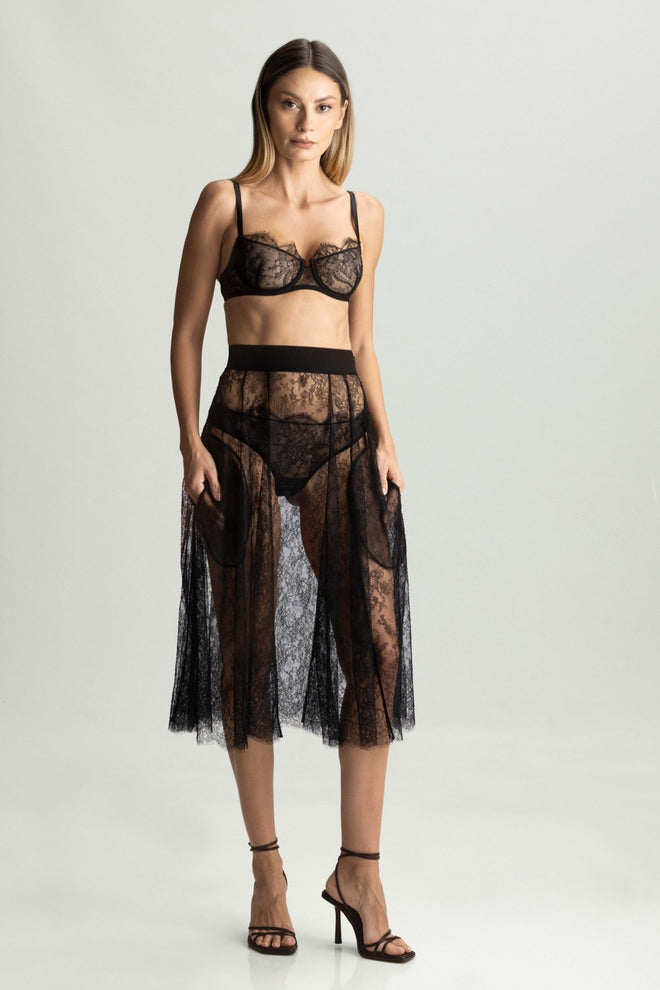 Angel Falls Full Lace Skirt in Black - I.D. Sarrieri