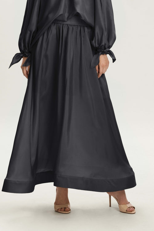 Ariel Long Skirt in Dark Grey