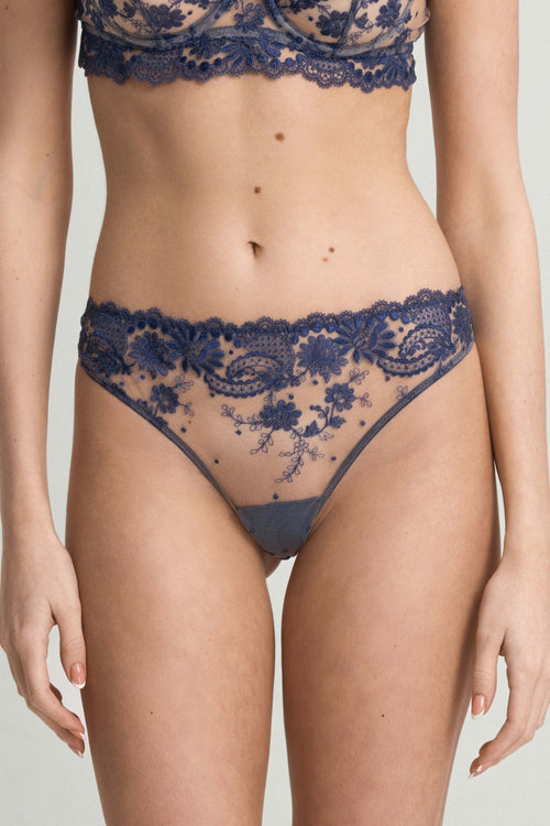 Blooming Desire Brazilian Brief in Deep Blue