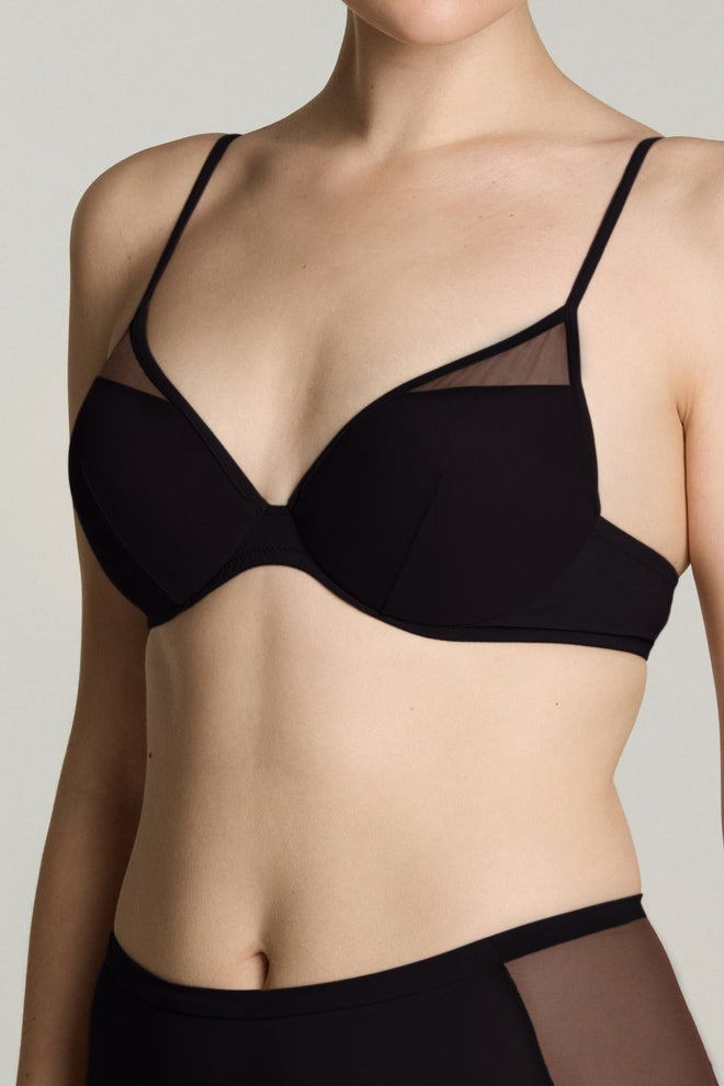 Camille Padded Push Up Bra in Black - I.D. Sarrieri