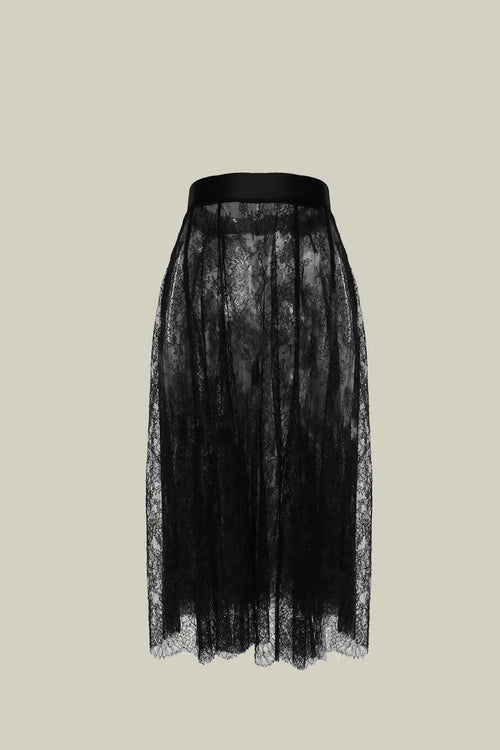 Coeur Sauvage Midi Skirt in Black - I.D. Sarrieri
