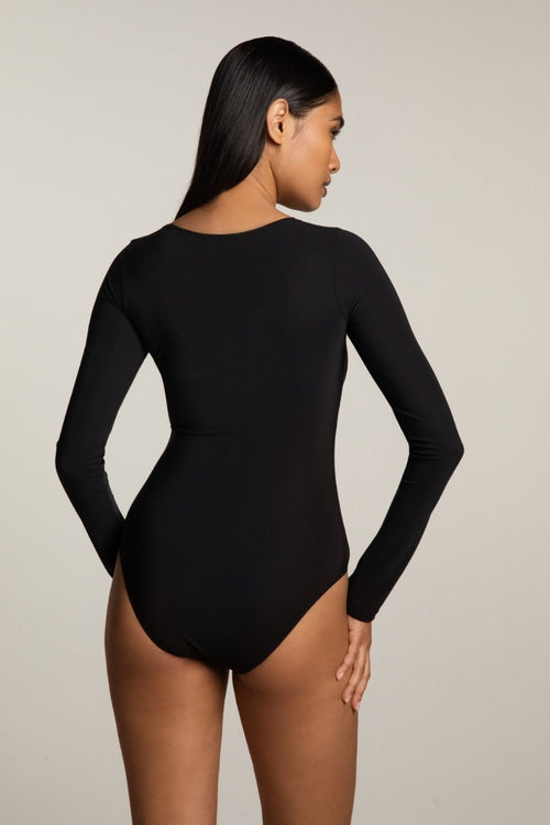 Corso Como Long Sleeved Bodysuit in Black - I.D. Sarrieri