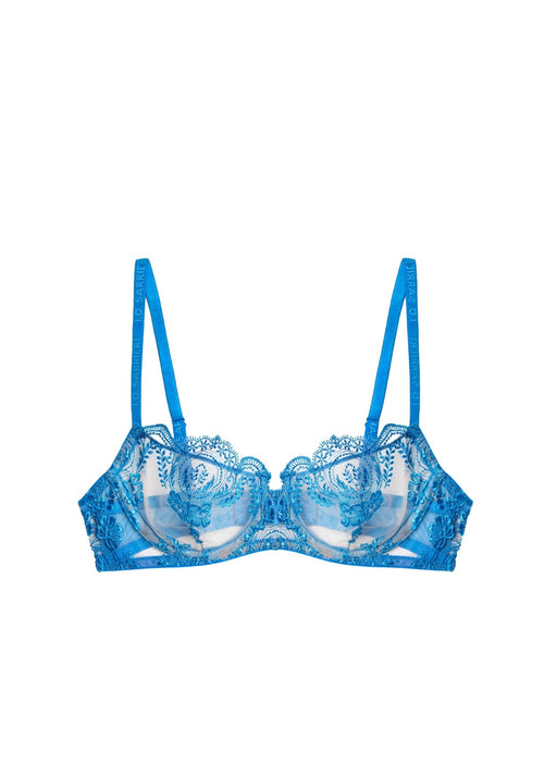 Espresso Evening Balconette Bra in Capri Blue