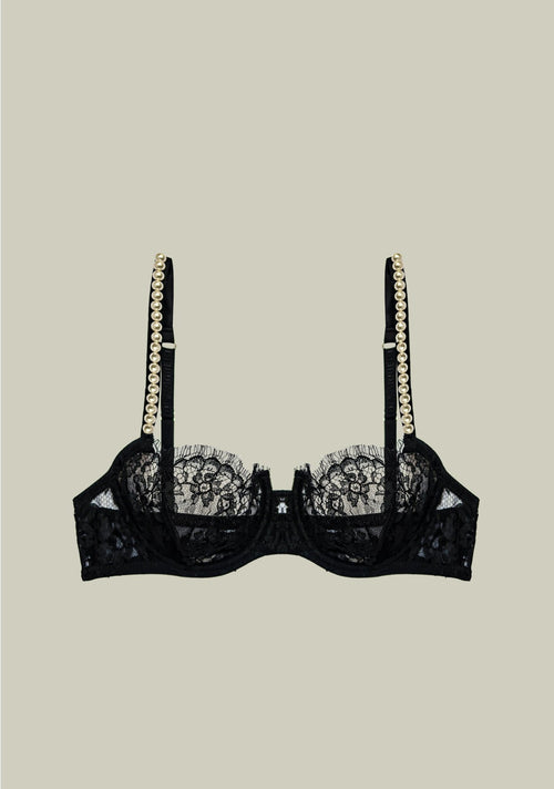 Feathers of a Swan Balconette Bra in Black - I.D. Sarrieri
