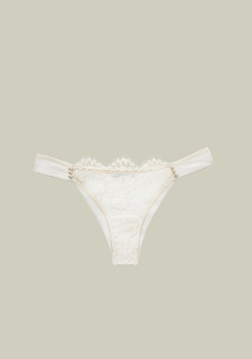 Feathers of a Swan Thong in Cream - I.D. Sarrieri