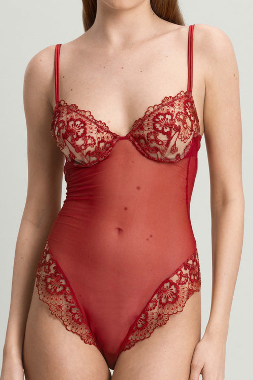 Fleur de Lueur Bodysuit in Red - I.D. Sarrieri