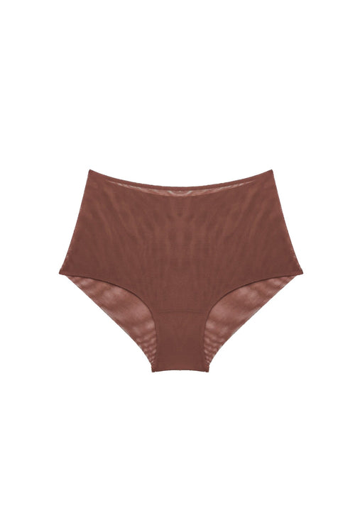 Gia High Waist Brief in Brown
