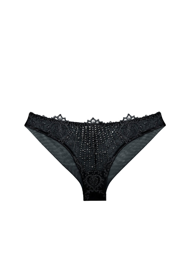 Girls Love Diamonds Crystals Embellished Brazilian Brief in Black - I.D. Sarrieri