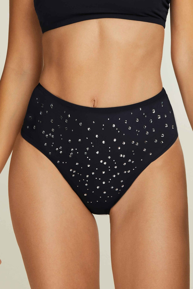 Honolulu Heaven High Rise Embellished Bottoms in Black - I.D. Sarrieri