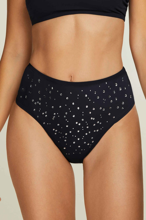 Honolulu Heaven High Rise Embellished Bottoms in Black