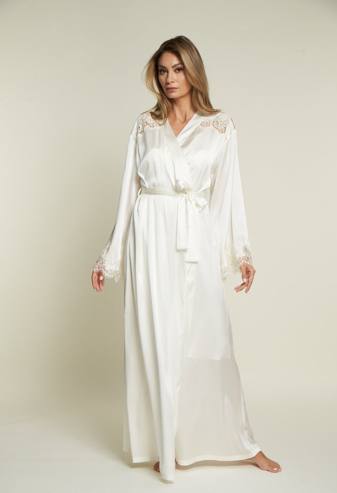 Hôtel Particulier Long Robe in Cream - I.D. Sarrieri