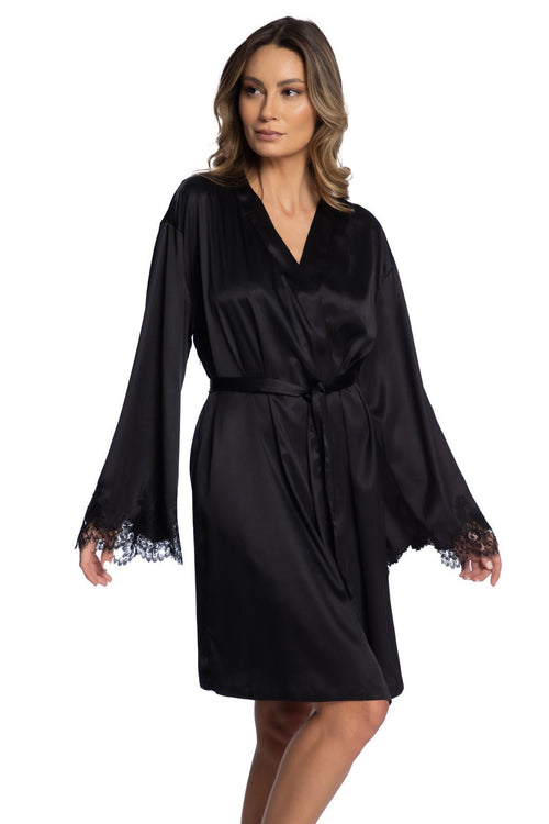 Hôtel Particulier Short Robe in Black - I.D. Sarrieri