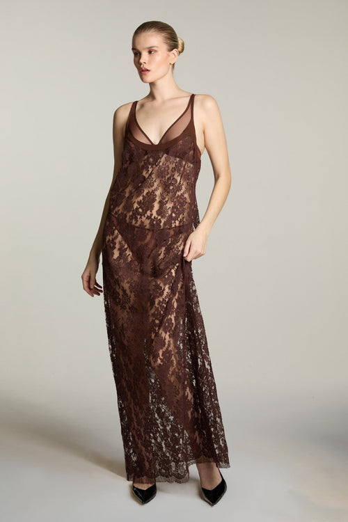 Je m'appelle Sophie Long Dress in Brown - I.D. Sarrieri